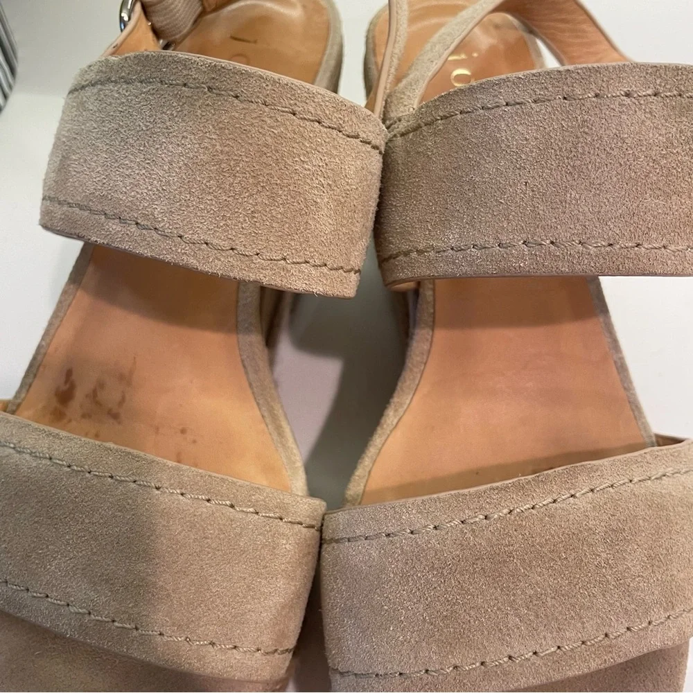 JOIE Light Tan Suede Platform Slingback Sandals! Great condition! 6 1/2
